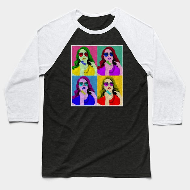 Lana Del Rey 80s Pop Art Style Baseball T-Shirt by ArtGaul